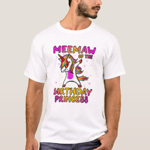 Meemaw Of The Birthday Princess Girl Grandma Dabbi T-Shirt