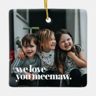 Meemaw Photo Christmas Tree Ceramic Ornament