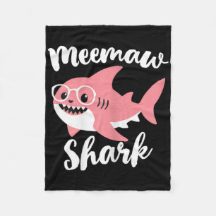 Meemaw Shark Mother's Day Grandma Funny Mee-maw  Fleece Blanket