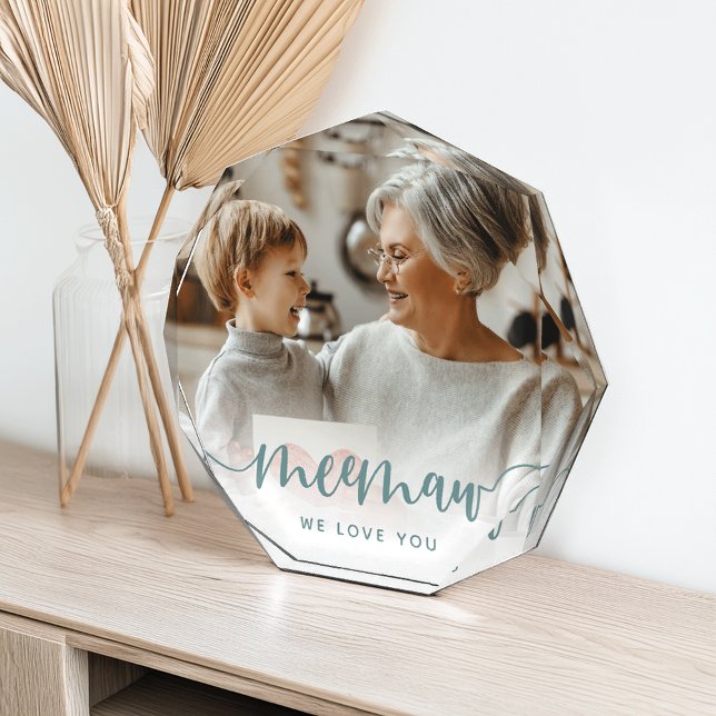 Meemaw We Love You | Grandma Script Overlay Photo Block (Creator Uploaded)