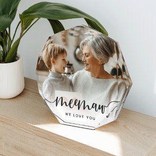 Meemaw We Love You   Grandma Script Overlay Photo Block