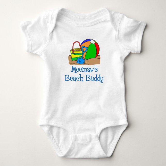 Meemaw's Beach Buddy Baby Bodysuit (Front)