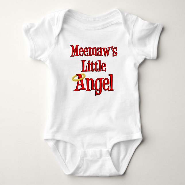 Meemaw's Little Angel Baby Bodysuit (Front)