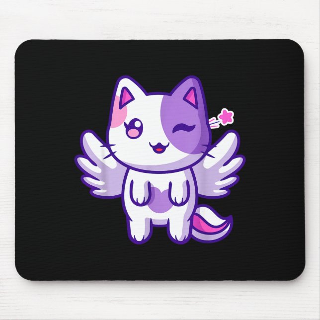 Meemeow Cute Cat Plu-shirt  Mouse Pad (Front)
