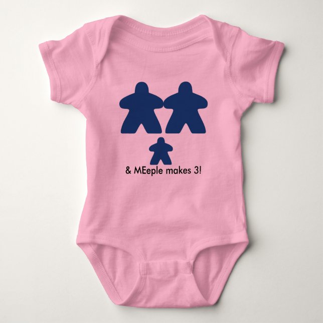 meeple make three baby tutu baby bodysuit (Front)