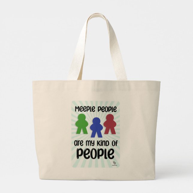 Meeple People  Epic Fun Board Game Motto Large Tote Bag (Back)