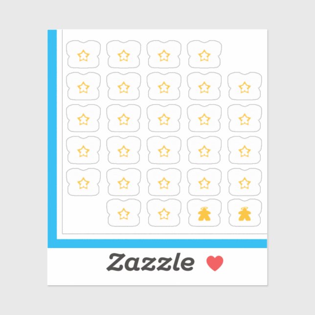 Meeple Tee Stickers - Board Game Player (Sheet)