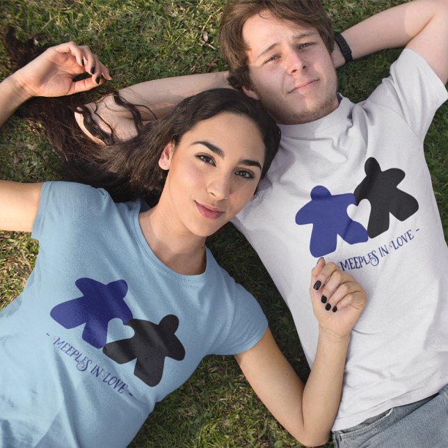 Meeples in Love, Blue & Black Mens Shirt (Creator Uploaded)