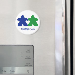 Meeples in Love, Blue & Green Magnet