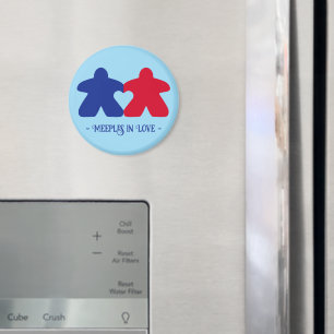 Meeples in Love, Blue & Red Magnet