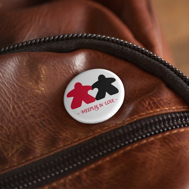 Meeples in Love, Red & Black Button (Creator Uploaded)