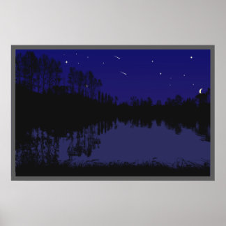 meer in avondlight poster