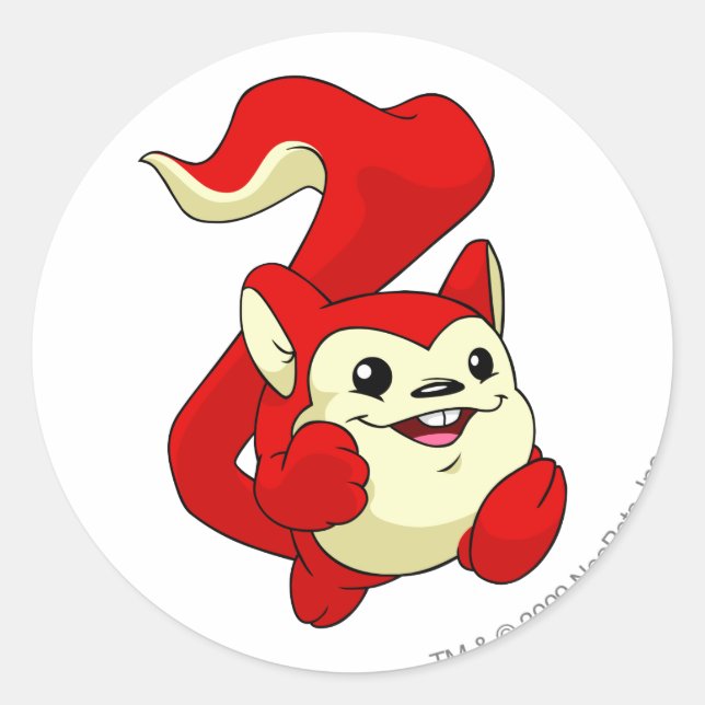 Meerca Red Classic Round Sticker (Front)
