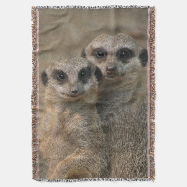 Meerkat 067 throw blanket (Front Vertical)