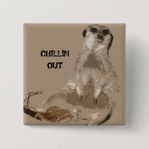 meerkat 15 cm square badge