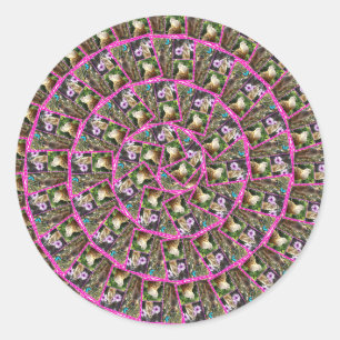 Meerkat Abstract Art, Round Sticker