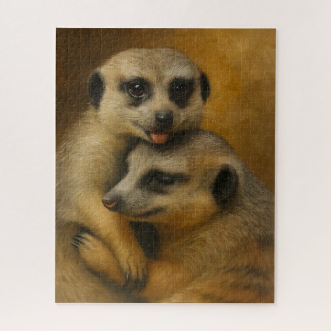Meerkat Affection Jigsaw Puzzle (Vertical)