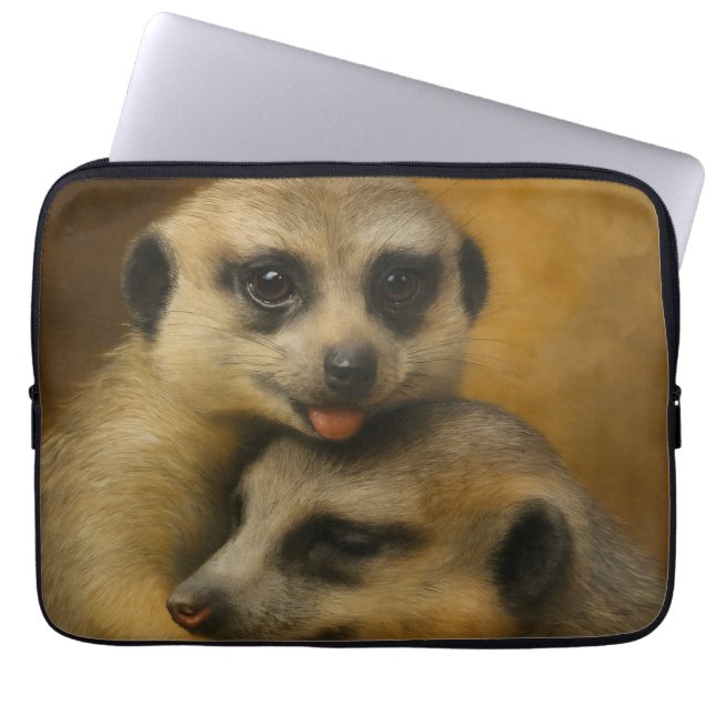 Meerkat Affection Laptop Sleeve (Front)