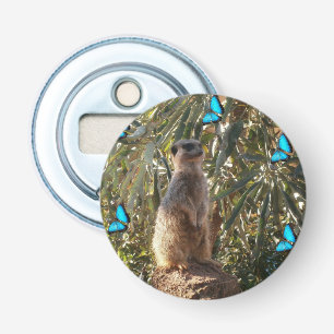 Meerkat And Blue Butterflies, Bottle Opener