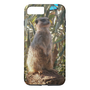 Meerkat And Blue Butterflies, iPhone 8 Plus/7 Plus Case
