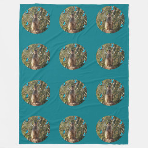 Meerkat And Blue Butterflies, Fleece Blanket