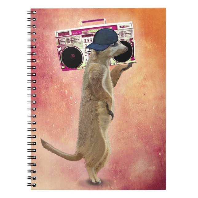 Meerkat and Boom Box Notebook (Front)