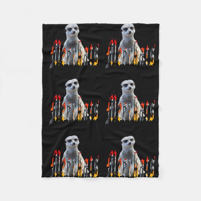 Meerkat And Logo, Small Black Fleece Blanket (Front)