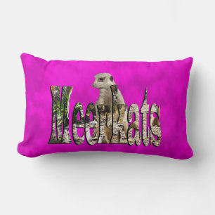 Meerkat And Meerkats Logo On Purple, Lumbar Cushion