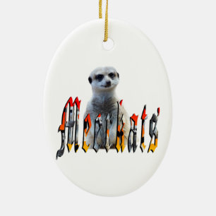 Meerkat And Meerkats Picture Logo, Ceramic Tree Decoration