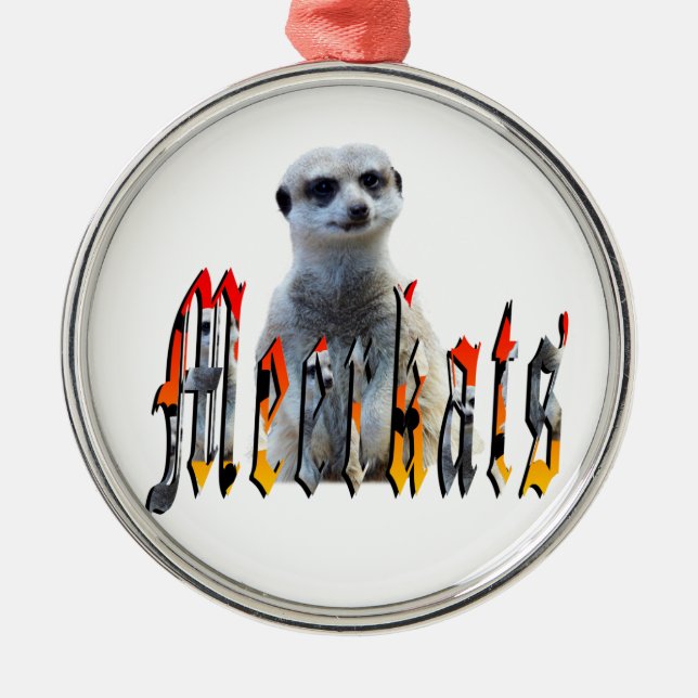 Meerkat And Meerkats Picture Logo, Metal Ornament (Front)