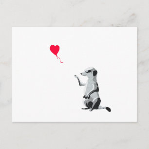 Meerkat and the red balloon postcard