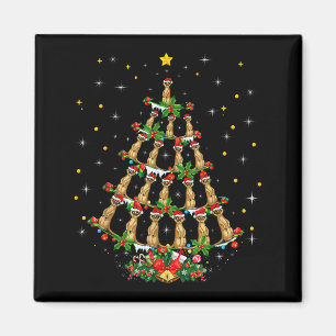 Meerkat Animal Lover Xmas Santa Hat Meerkat Christ Magnet