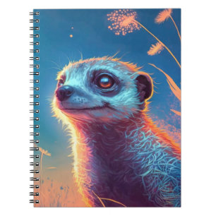 Meerkat Animal Portrait Painting Wildlife Outdoors Notebook
