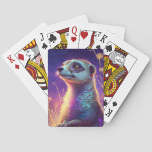 Meerkat Animal Portrait Painting Wildlife Outdoors Playing Cards