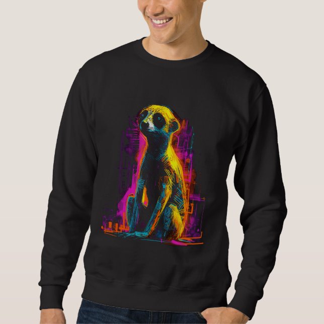 Meerkat Artwork - Animal Art Meerkat Sweatshirt (Front)