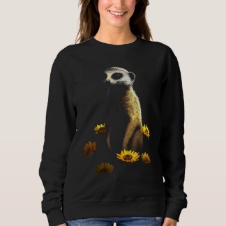 Meerkat Artwork  Animal Flowers Animal Meerkat Sweatshirt