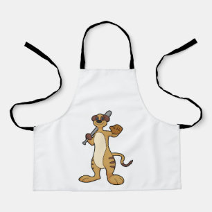 Meerkat as Baseball player with Baseball bat Apron