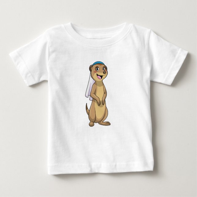 Meerkat as Bride with Veil Baby T-Shirt (Front)