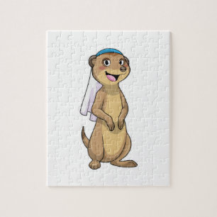 Meerkat as Bride with Veil Jigsaw Puzzle