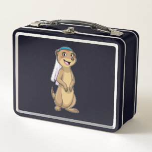 Meerkat as Bride with Veil Metal Lunch Box