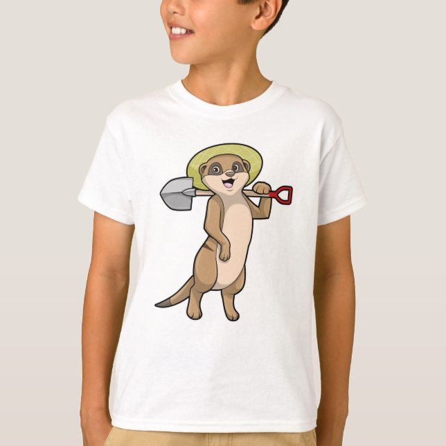 Meerkat as Farmer with Shovel T-Shirt (Front)