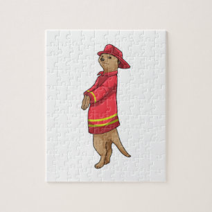 Meerkat as Firefighter with Helmet Jigsaw Puzzle