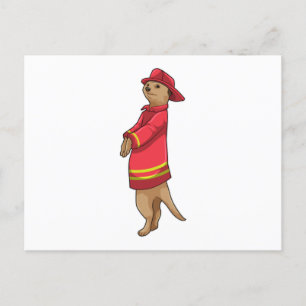 Meerkat as Firefighter with Helmet Postcard