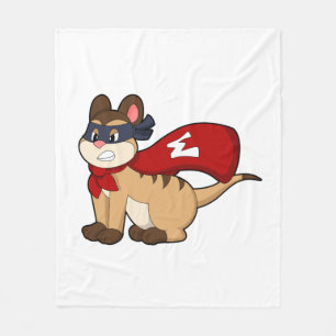 Meerkat as Hero with Mask Fleece Blanket