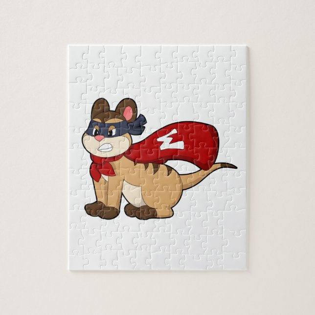 Meerkat as Hero with Mask Jigsaw Puzzle (Vertical)