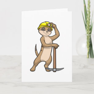 Meerkat as Miner with Pickaxe Card