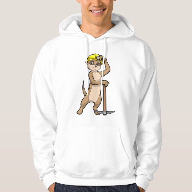 Meerkat as Miner with Pickaxe Hoodie (Front)