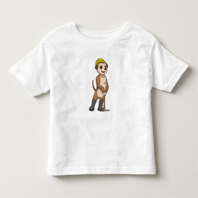 Meerkat as Miner with Pickaxe Toddler T-Shirt (Front)