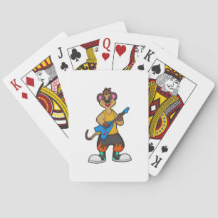 Meerkat as Musician with Guitar Playing Cards