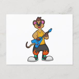 Meerkat as Musician with Guitar Postcard